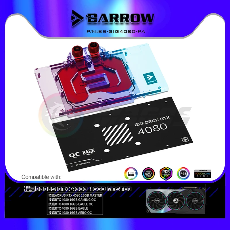 BARROW GPU Water Block for Gig - огляд і ціна Rtx 4080 Water Cooling Block